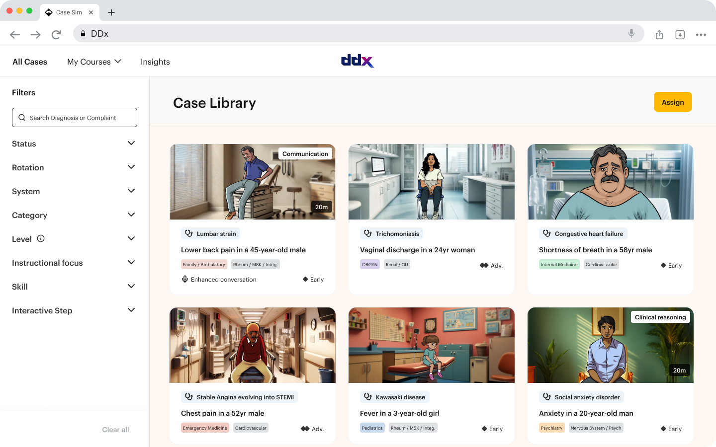 DDx case library
