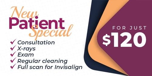 New Patient special. $120 get you the consultation, x-rays, exam and regular cleaning.