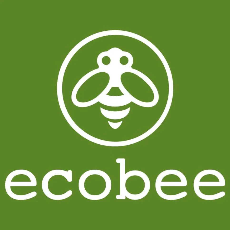 Ecobee logo with stylized bee icon on green background