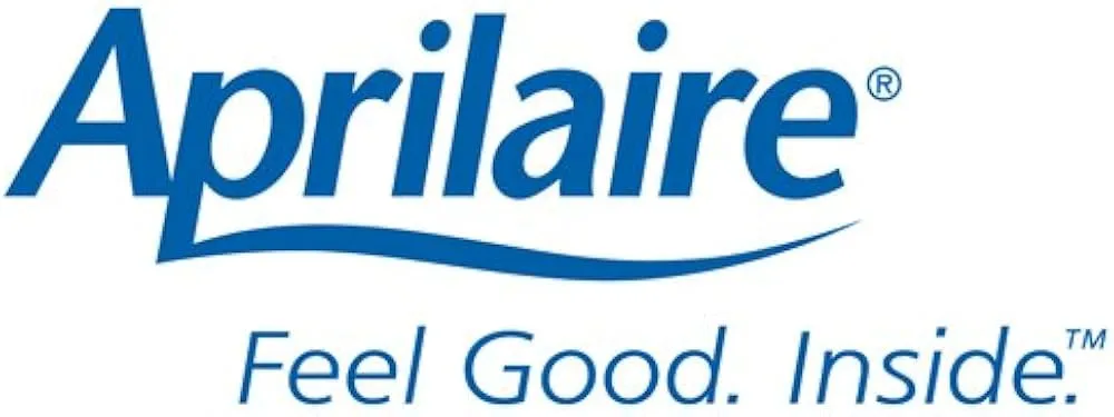 Aprilaire logo in blue with tagline Feel Good Inside