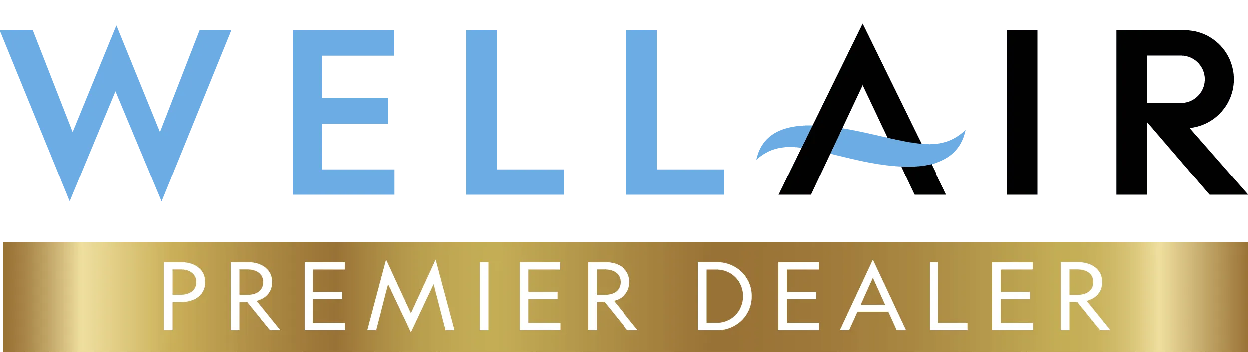 Wellair Premier Dealer logo with blue and black letters