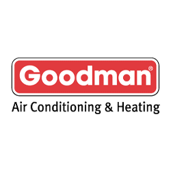 Goodman Air Conditioning and Heating company logo in red and white