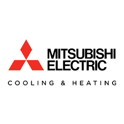 Mitsubishi Electric Cooling and Heating logo with red diamond symbol
