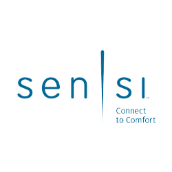 Sensi logo with blue text and tagline "Connect to Comfort"