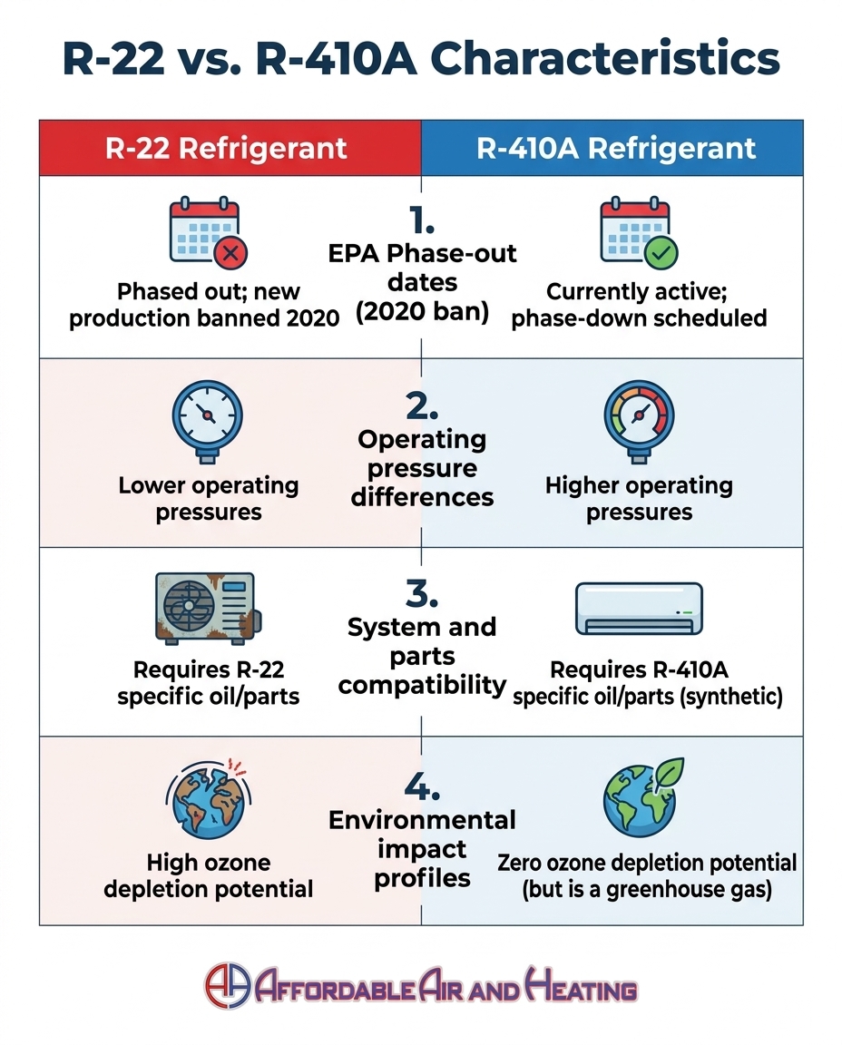 R-22 vs. R-410A Characteristics