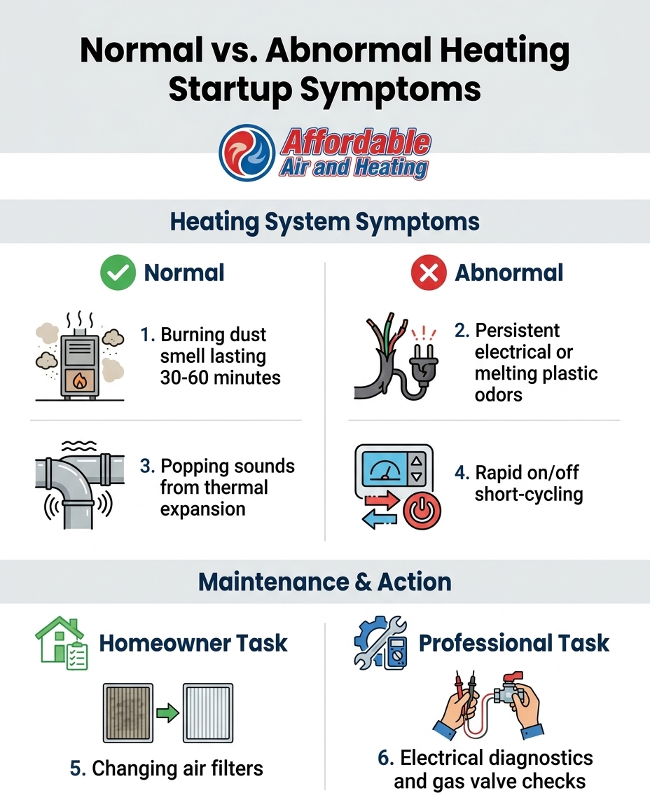 Normal vs. Abnormal Heating Startup Symptoms