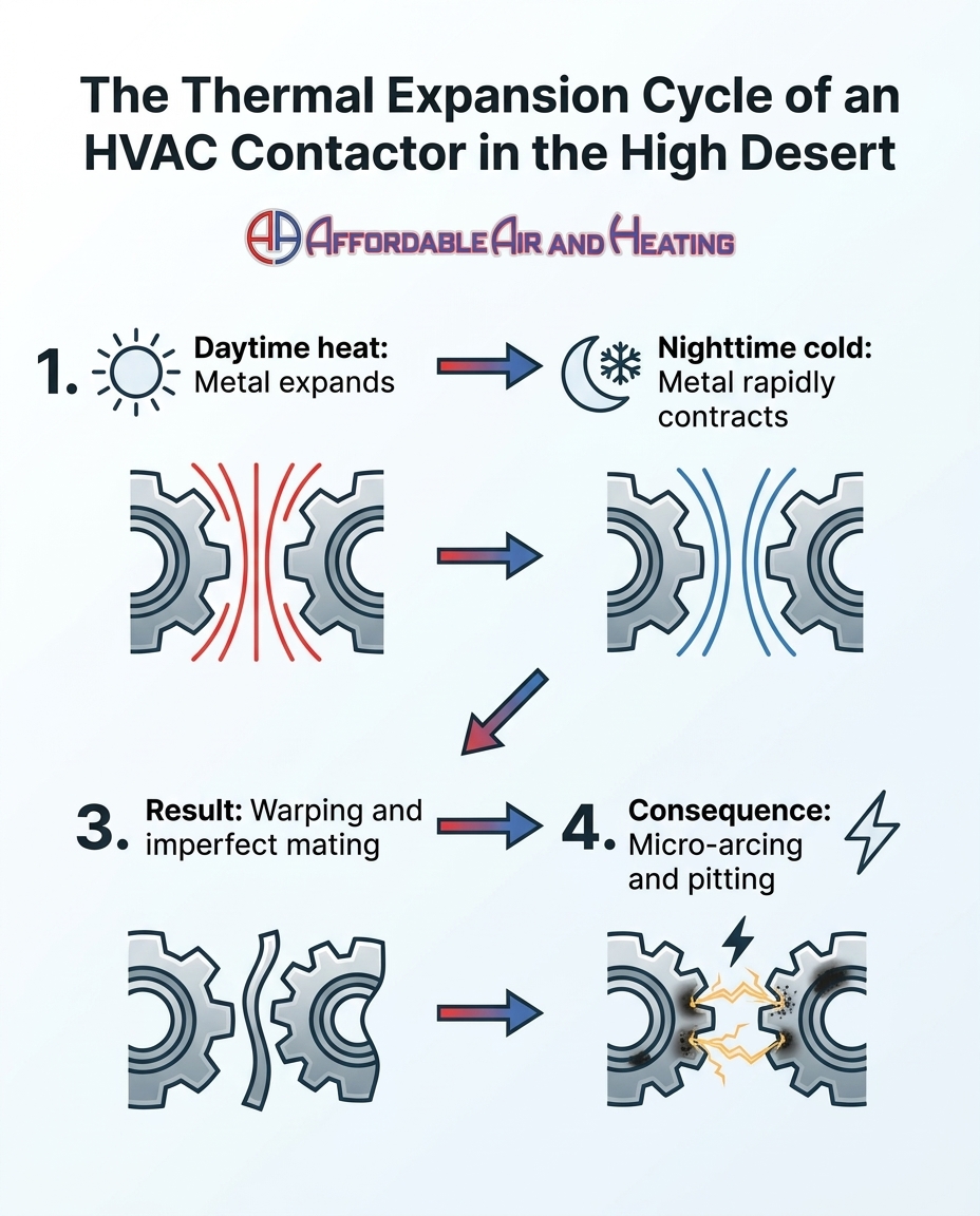 The Thermal Expansion Cycle of an HVAC Contactor in the High Desert