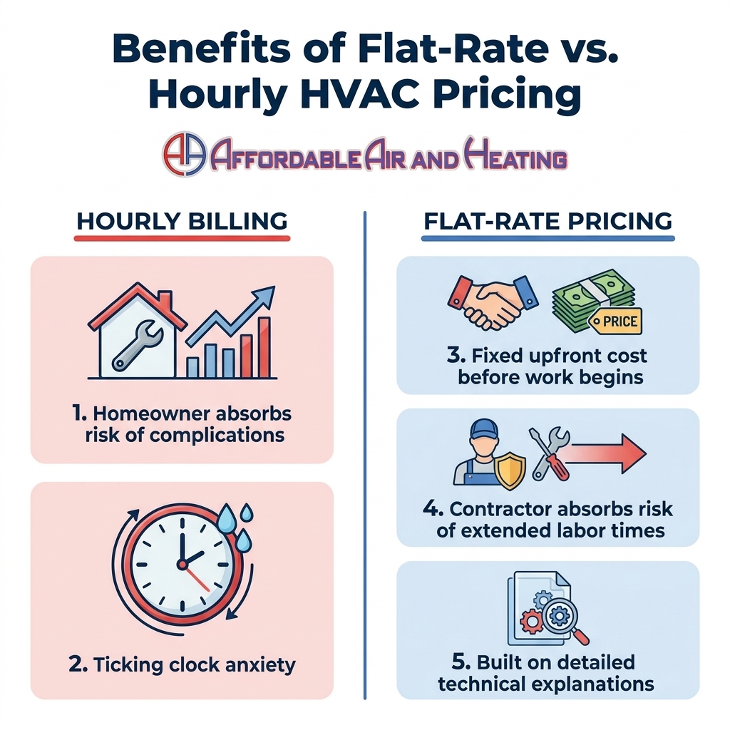 Benefits of Flat-Rate vs. Hourly HVAC Pricing