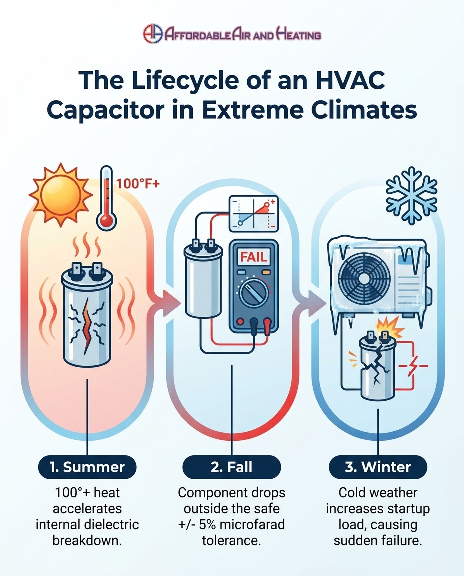 The Lifecycle of an HVAC Capacitor in Extreme Climates