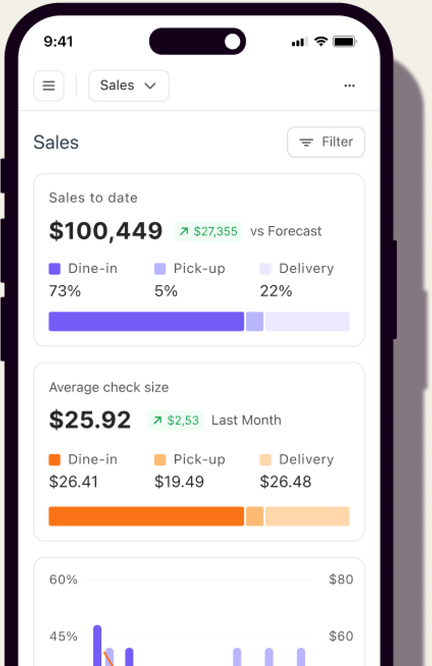 Nory Business Intelligence app screen
