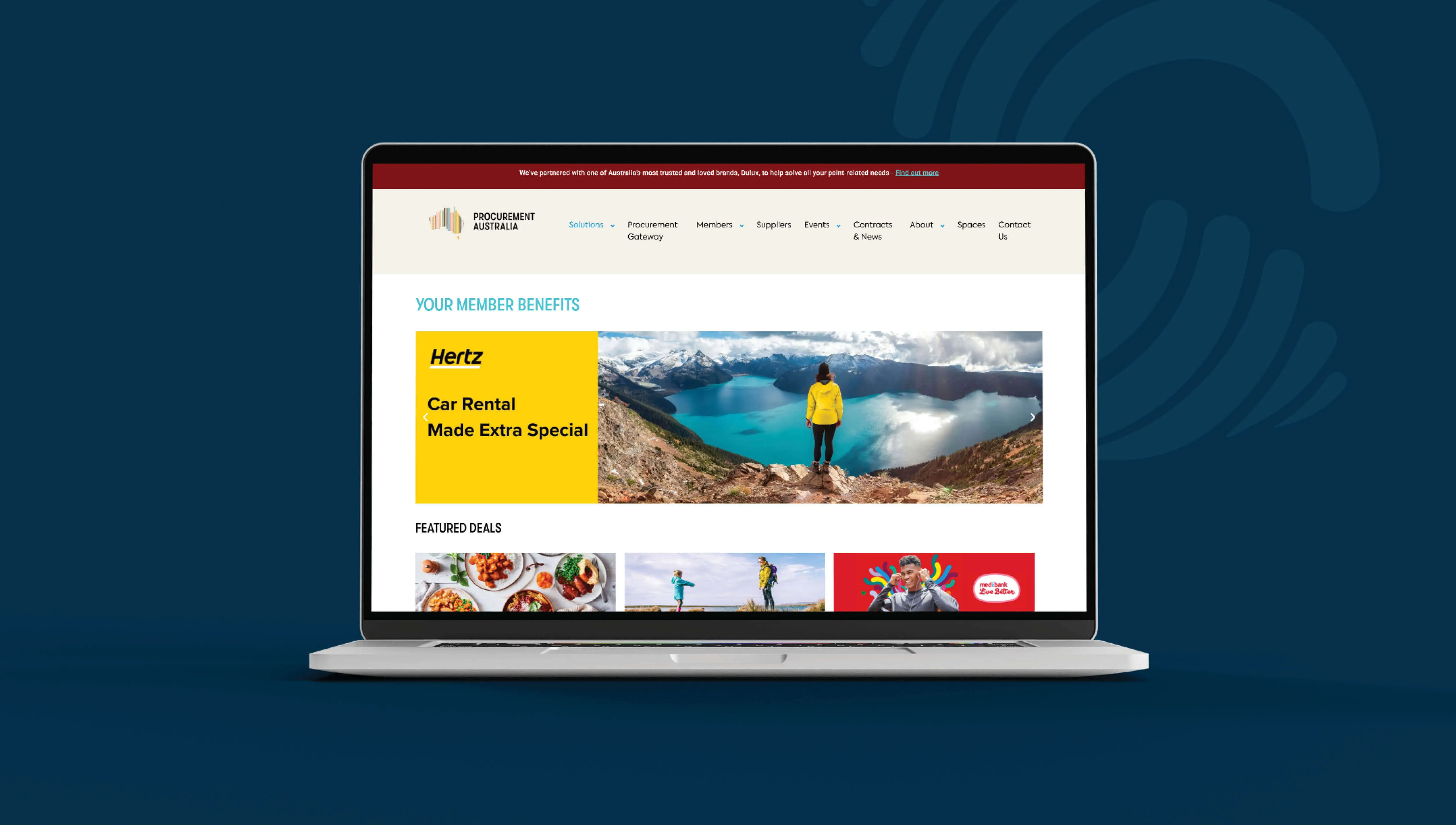Website homepage mockup