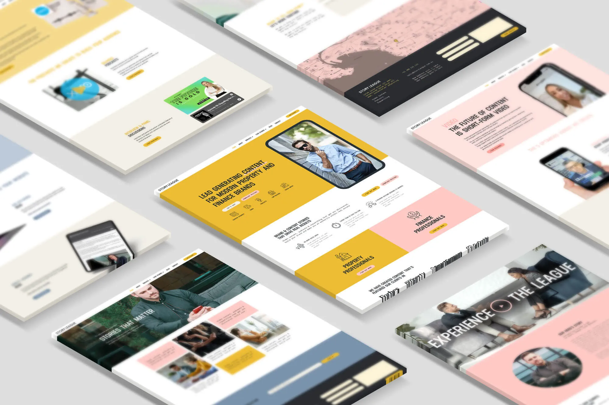 Website layout in grid format