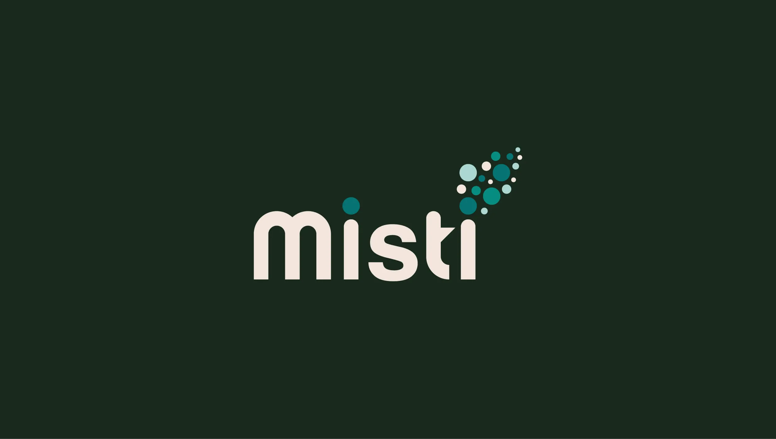 Misti brand logo on green background