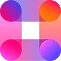 Colorful H-shaped gradient logo