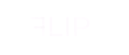 FLIP white text logo on dark background