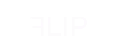 FLIP white text logo on dark background