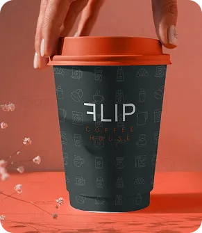 FLIP coffee cup mockup photo