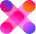 Gradient logo with text section