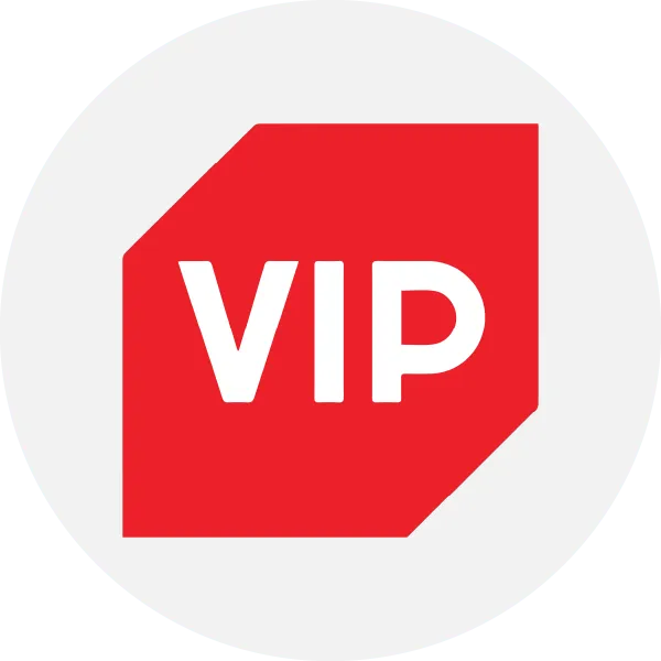 Red VIP label badge icon