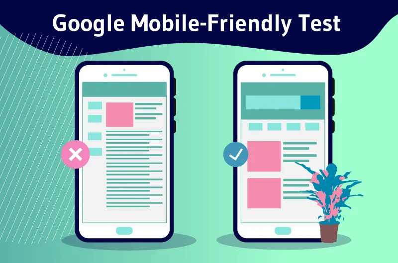Google Mobile Friendly Test interface, used to assess the mobile version compatibility of a website.