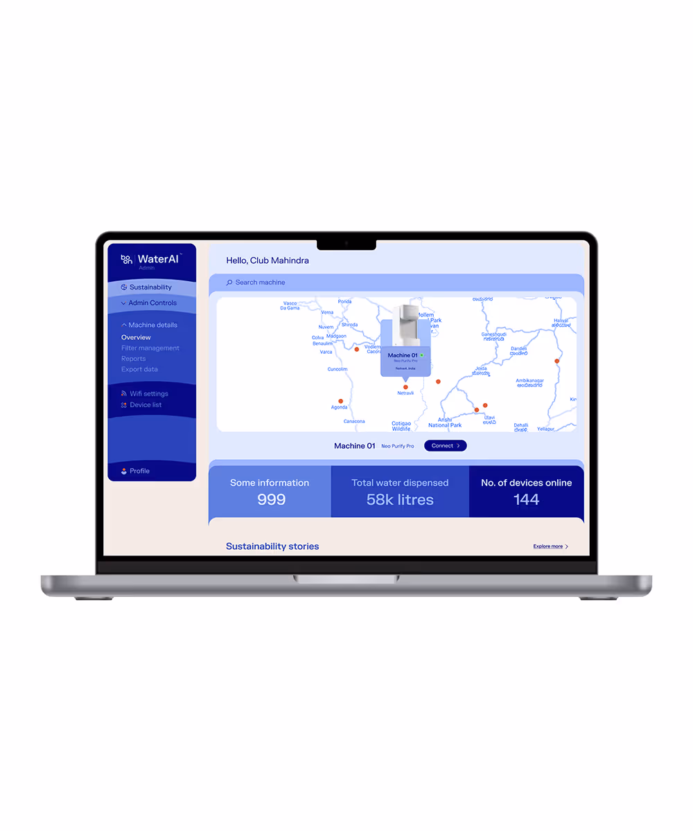 Water AI app on a macbook