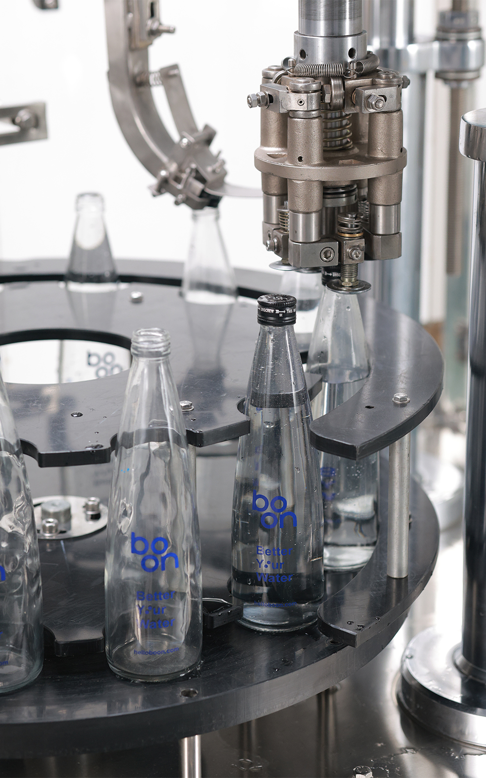 Boon bottles in a sterilizationn machine