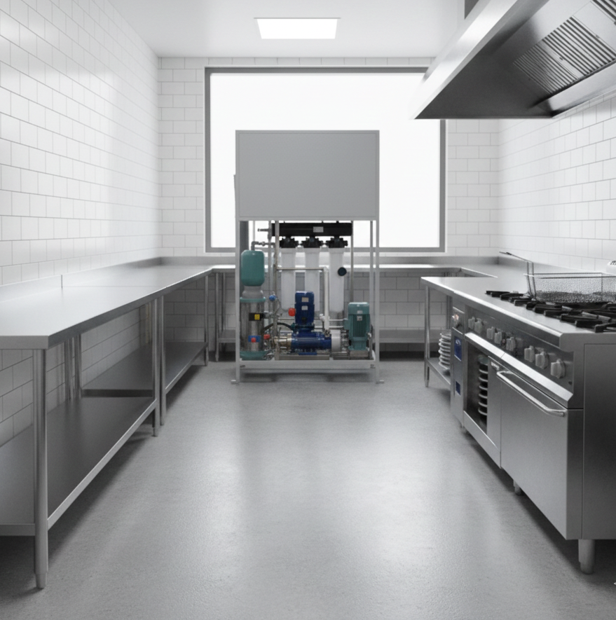 Boon water bottles on a hotel conference room