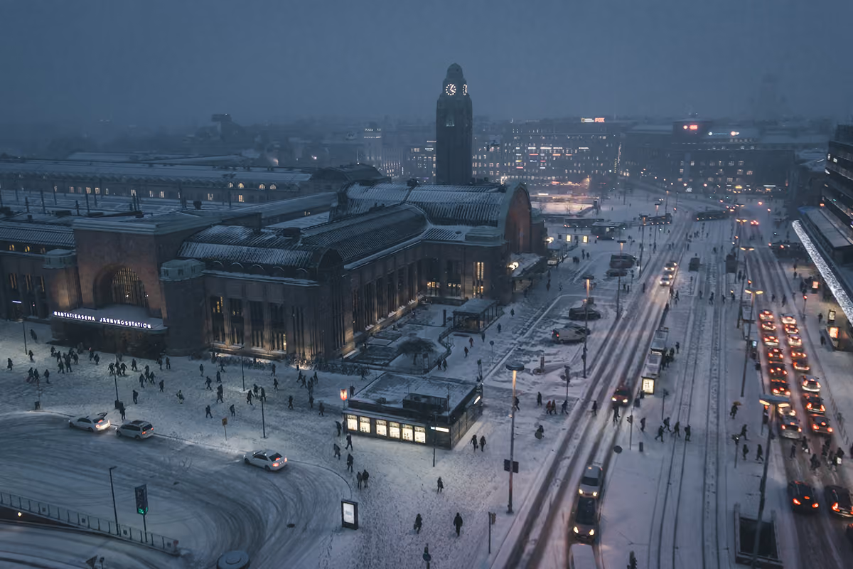 Helsinki district heating network from above