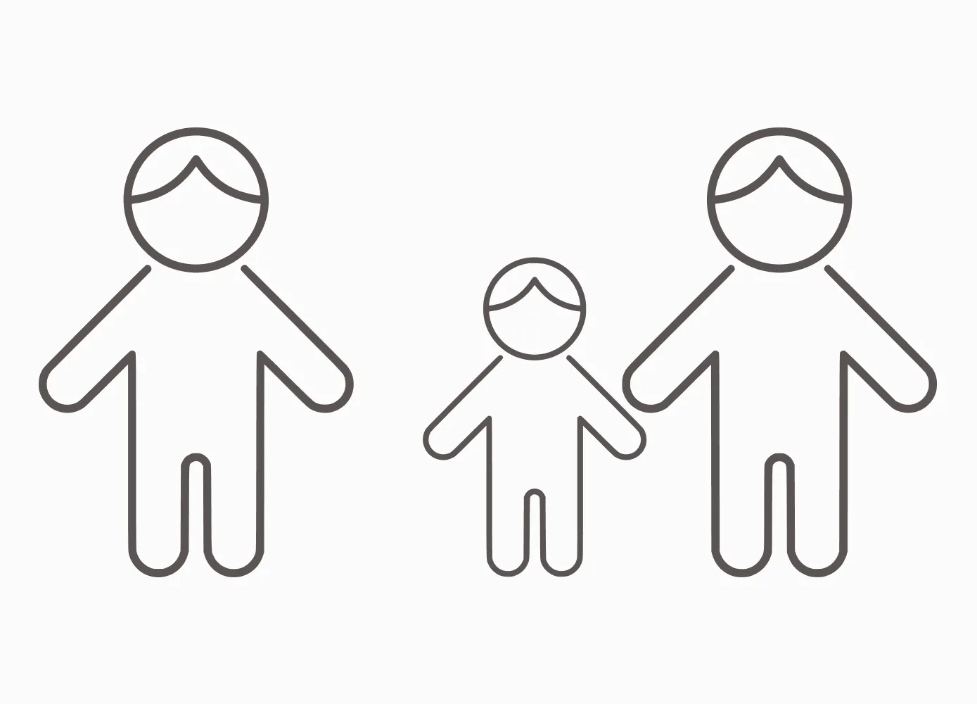 Diensten symbool twee ouders en een kindje