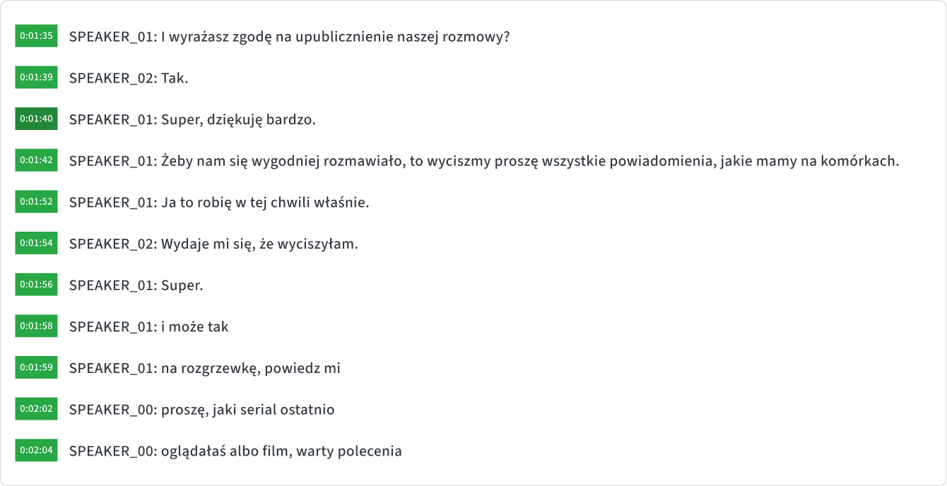 Ekran proNote Research podczas transkrypcji