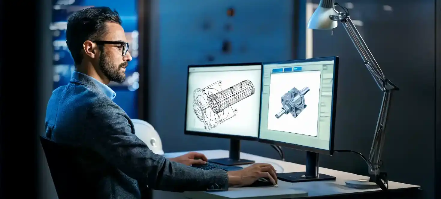 Ingénieur technique travaillant sur un logiciel pao