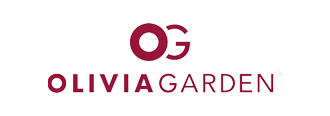 Logo van Olivia Garden met een rode cirkel waarin 'OG' staat, en daaronder in grote zwarte letters 'OLIVIA GARDEN'.
