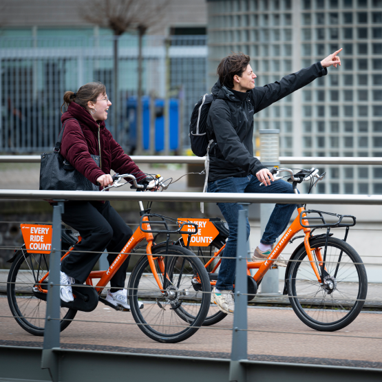 Car next to a parking stand
