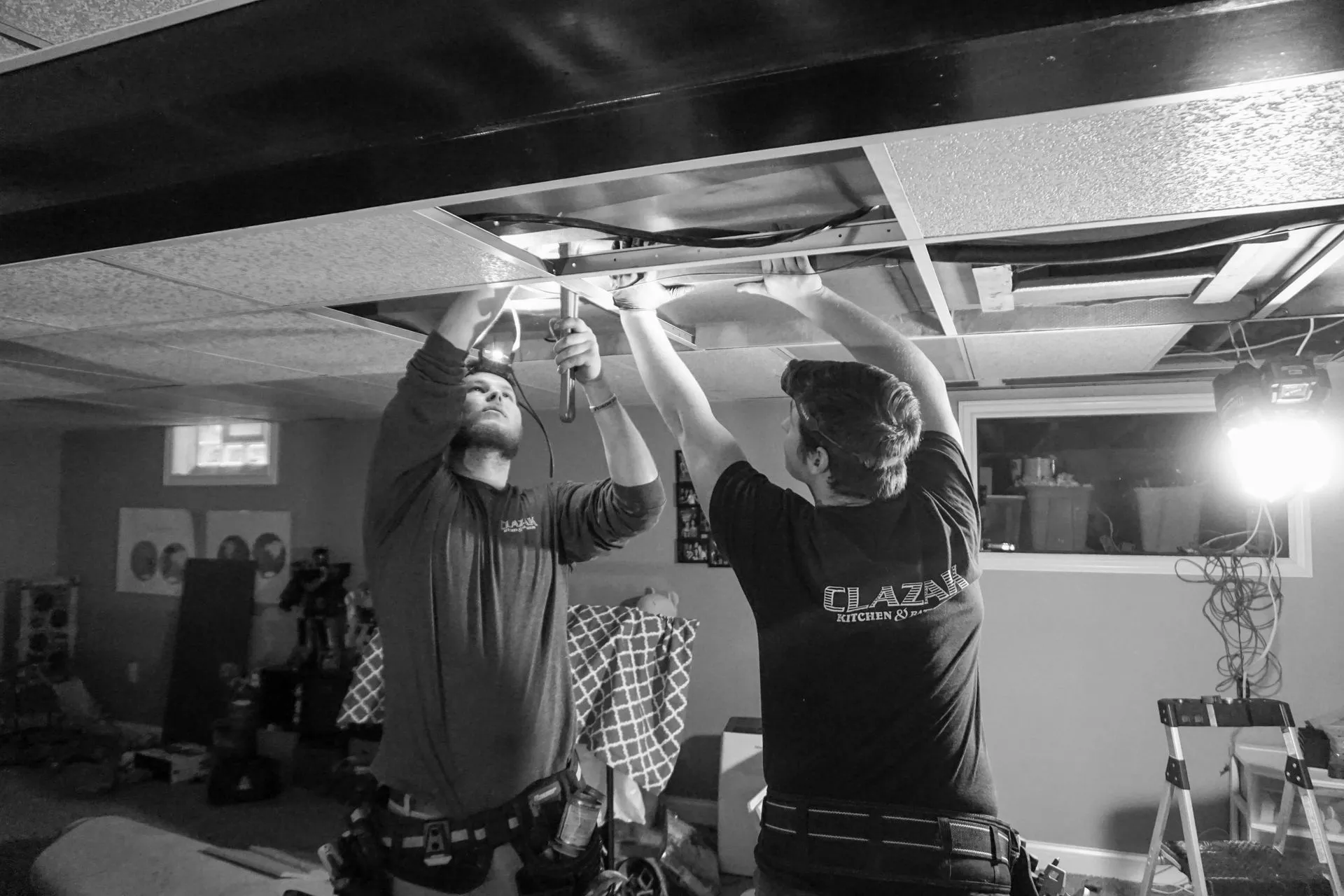 clazak employees working on electrical and hvac systems