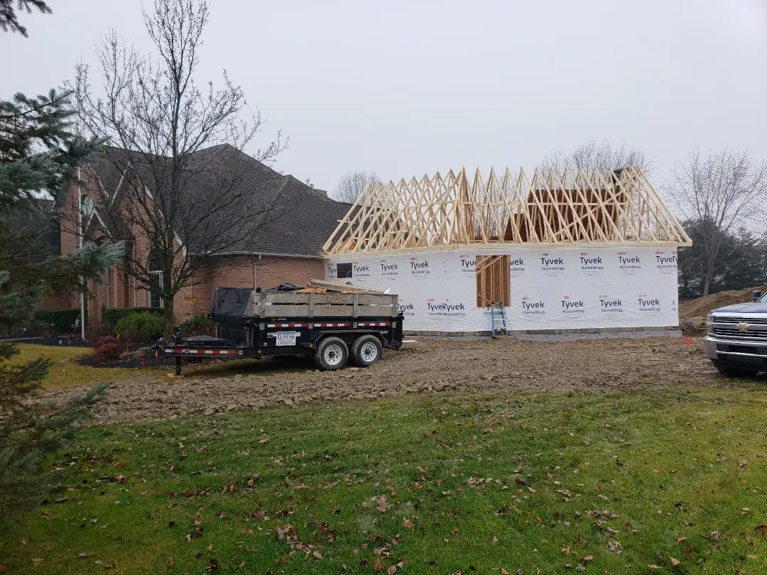 home addition in middle of construction