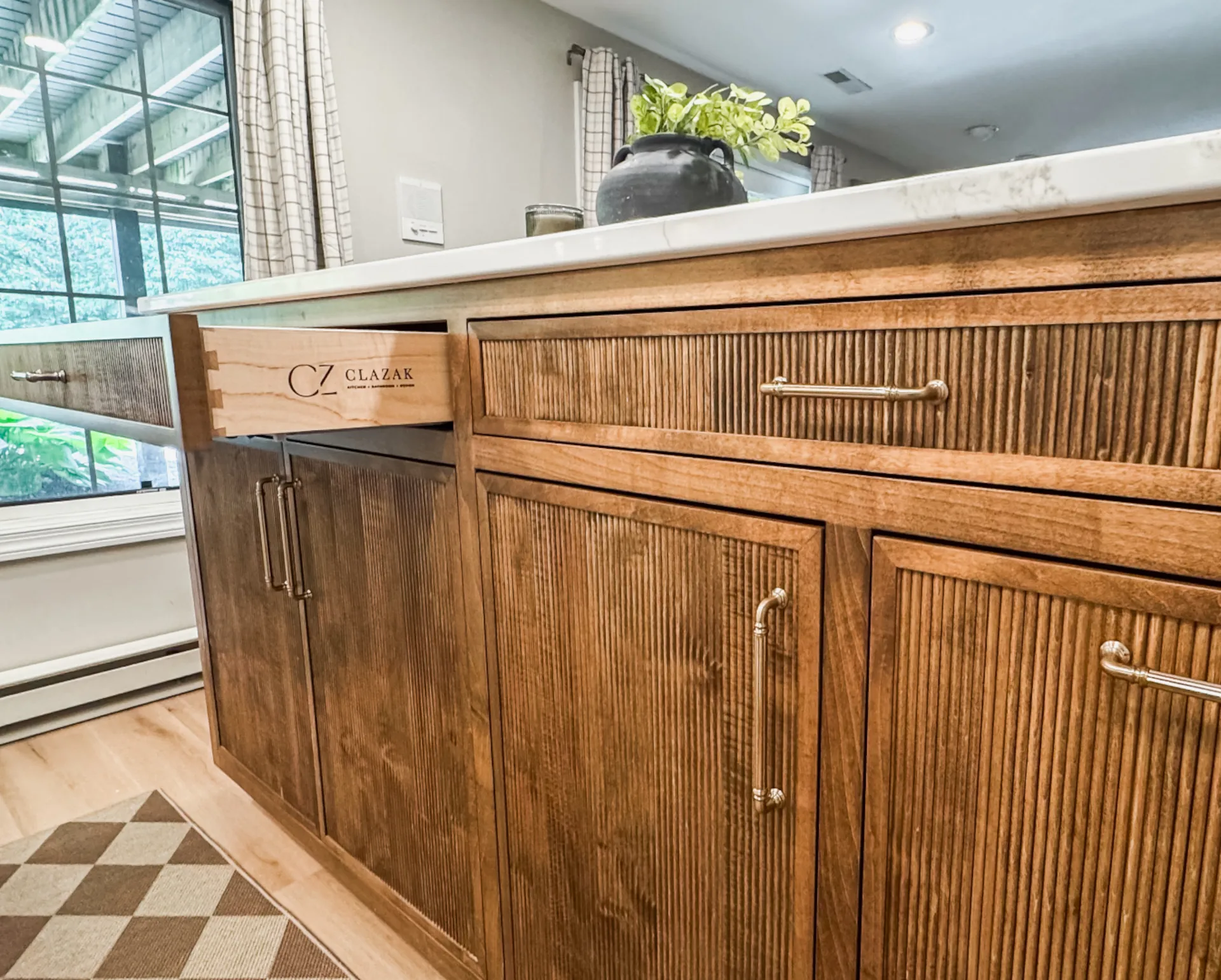 brown shaker cabinets