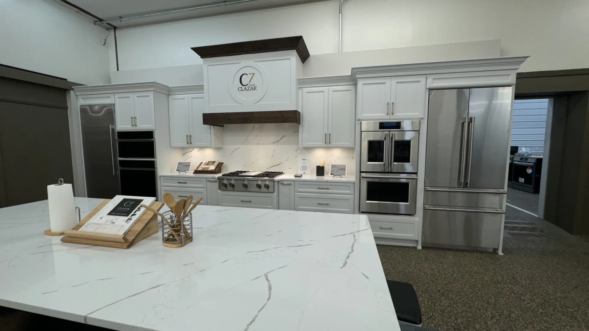 Clazak white kitchen display
