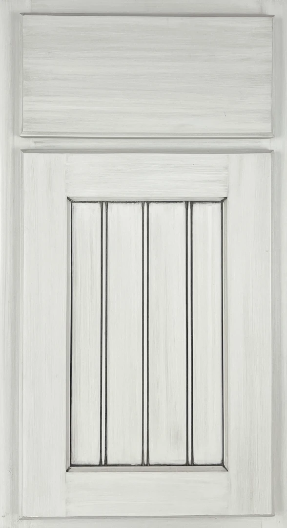 decorator white with pewter glaze cabinet face