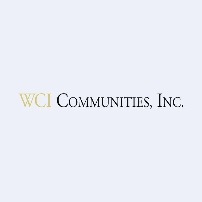 WCI Communities, Inc. logo with WCI in gold and Communities, Inc. in black text on light background.
