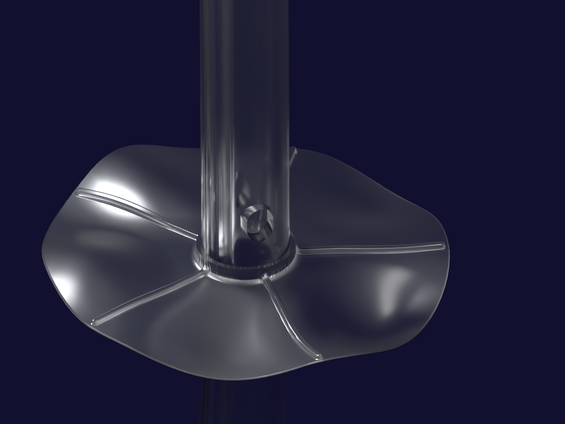 Close-up of the flexible skirt integrated into the NowCath catheter.