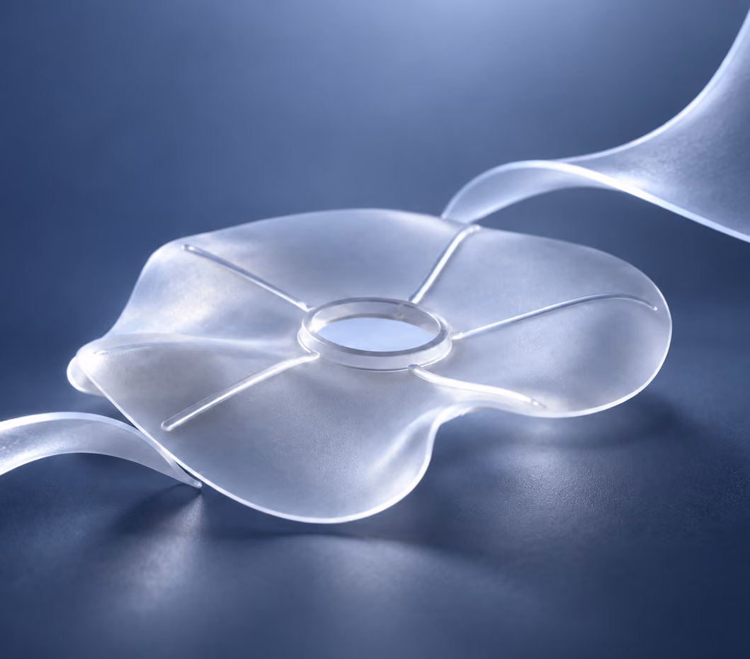 Close-up of the skirt integrated into the catheter