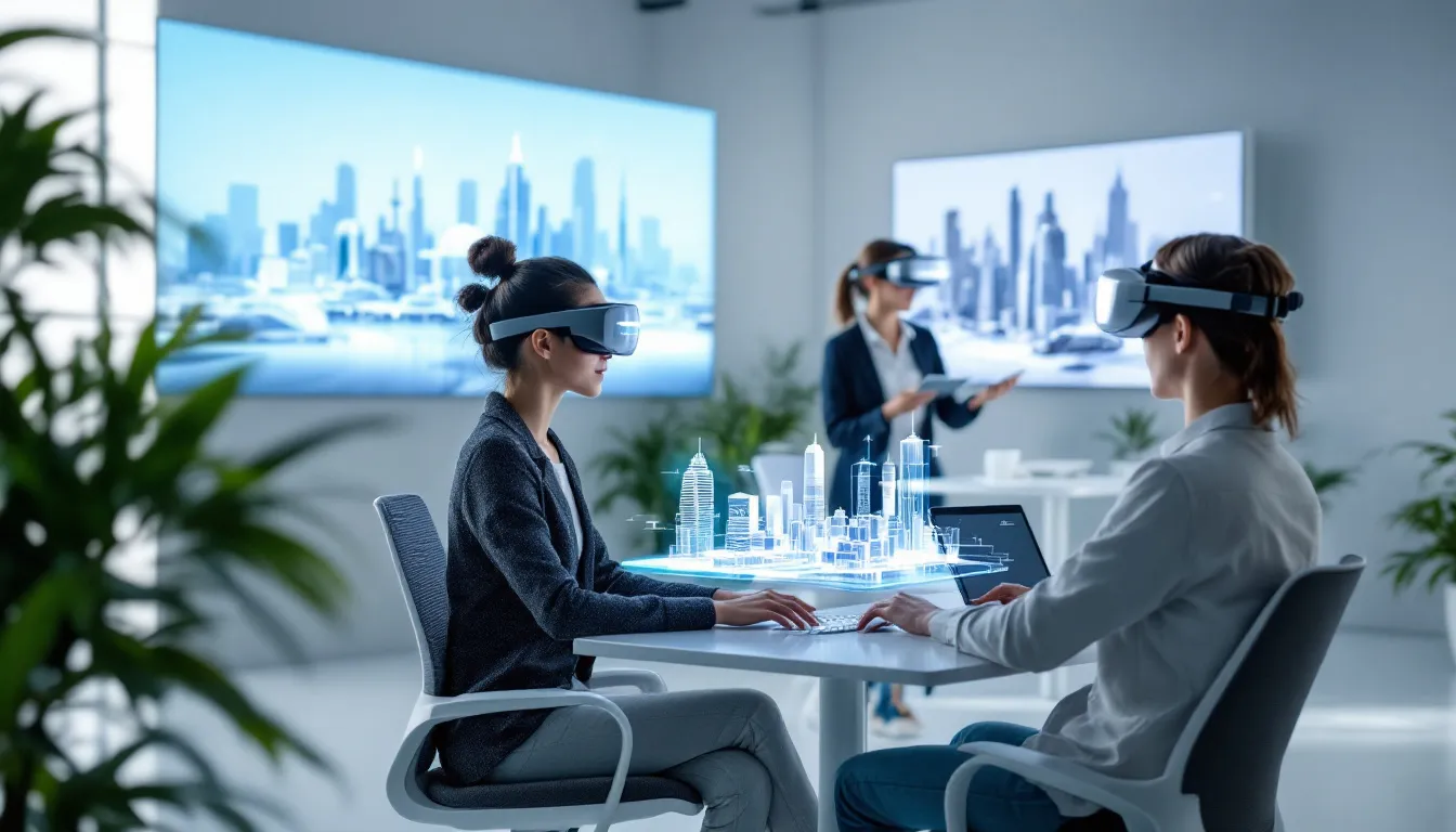 A visual representation of future trends in remote occupations, featuring technology and global connectivity.