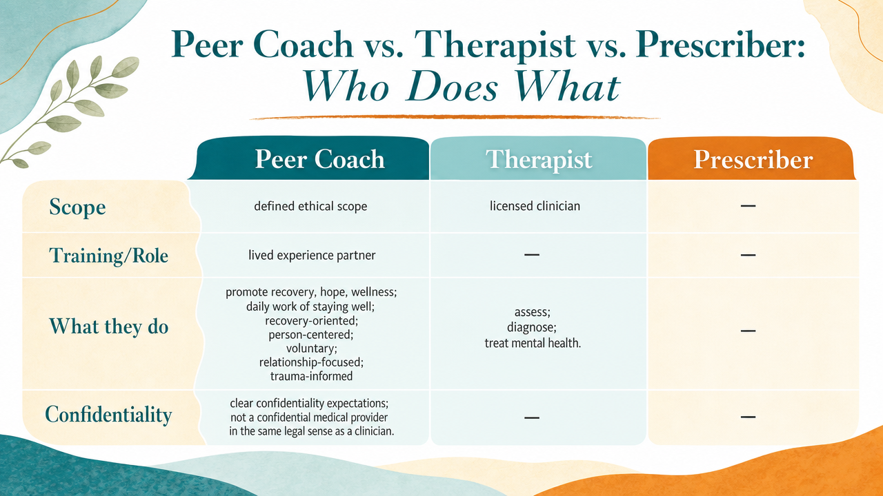Compare the three roles described in the section so readers can quickly distinguish scope, training, and function