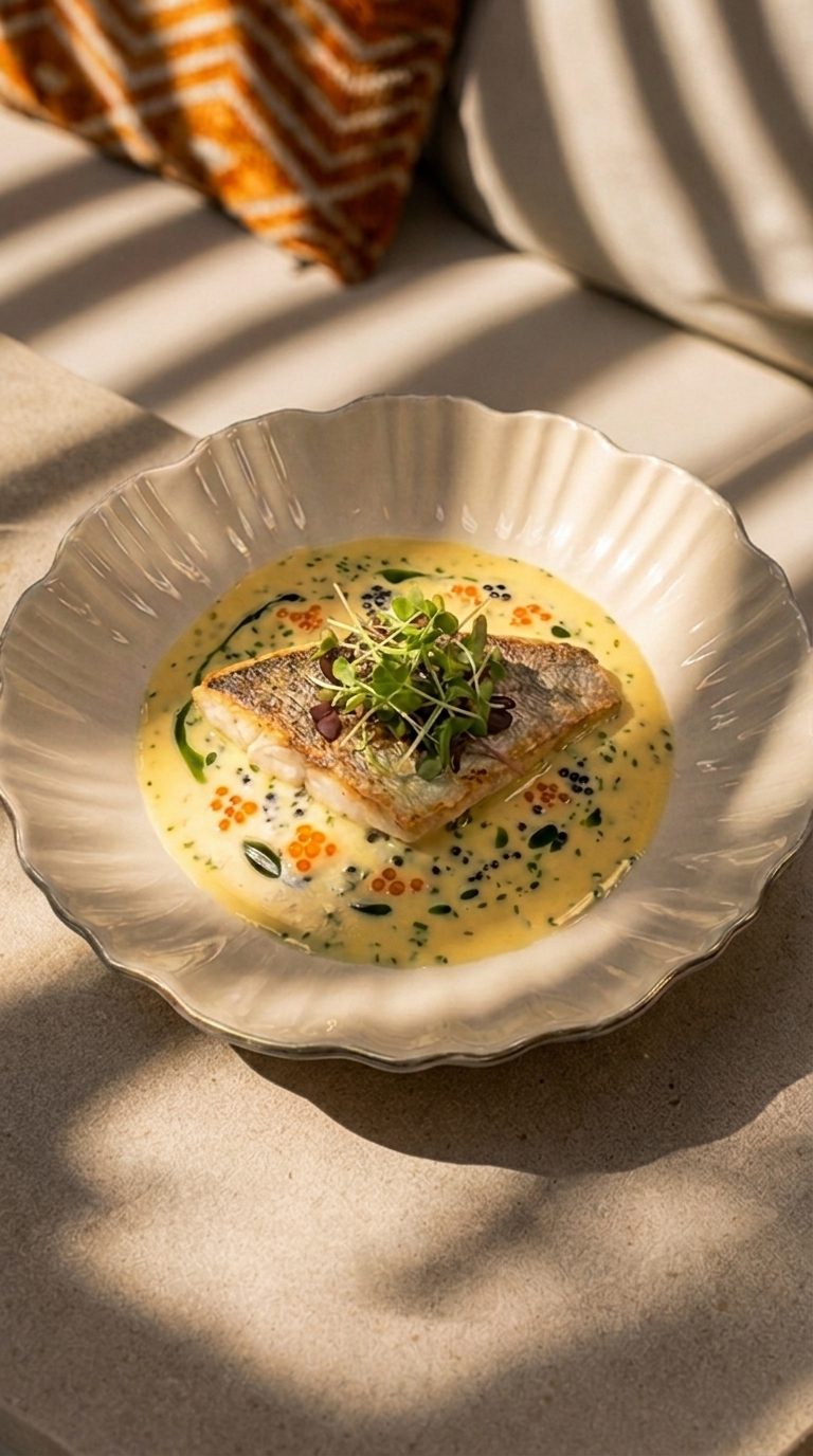 Wolfsbarschfilet in Beurre Blanc im Kornati Graz