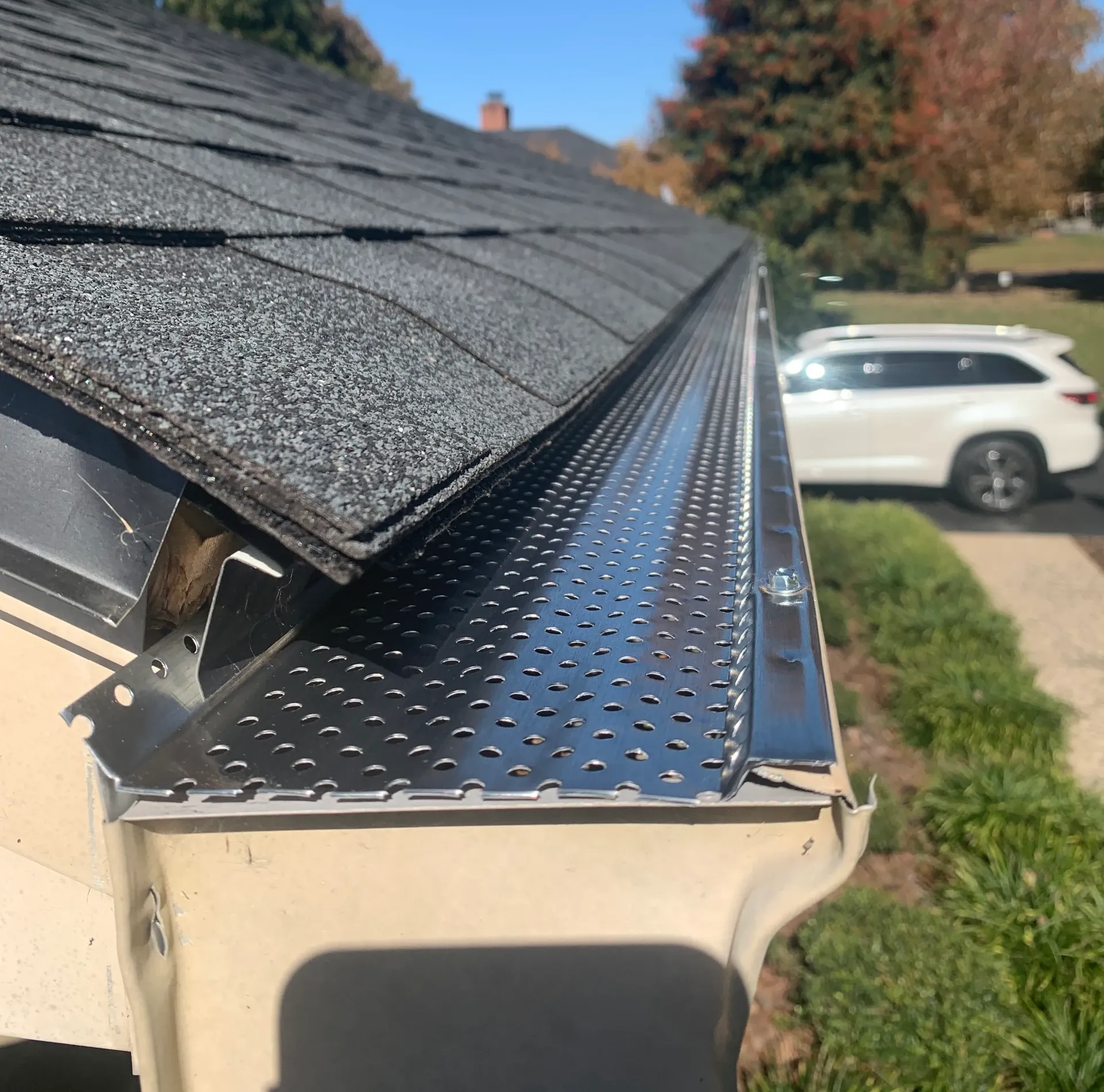 kidron custom exteriors gutter guard on home