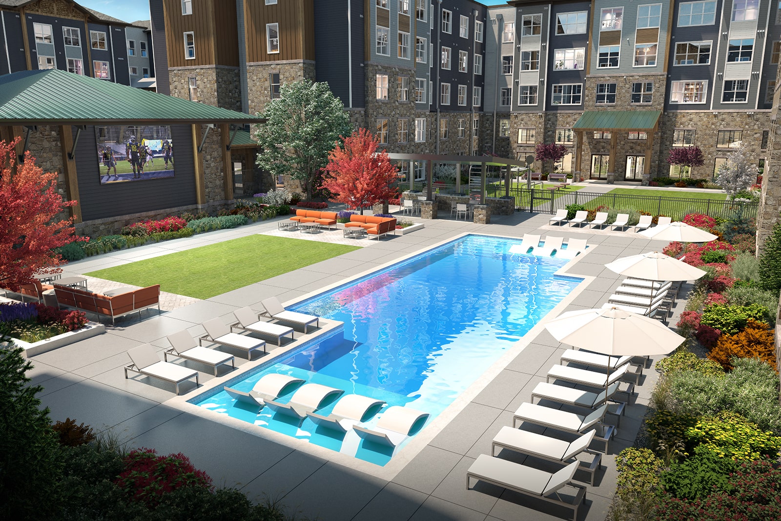 Heated Resort Style Pool w/ Tanning Shelf