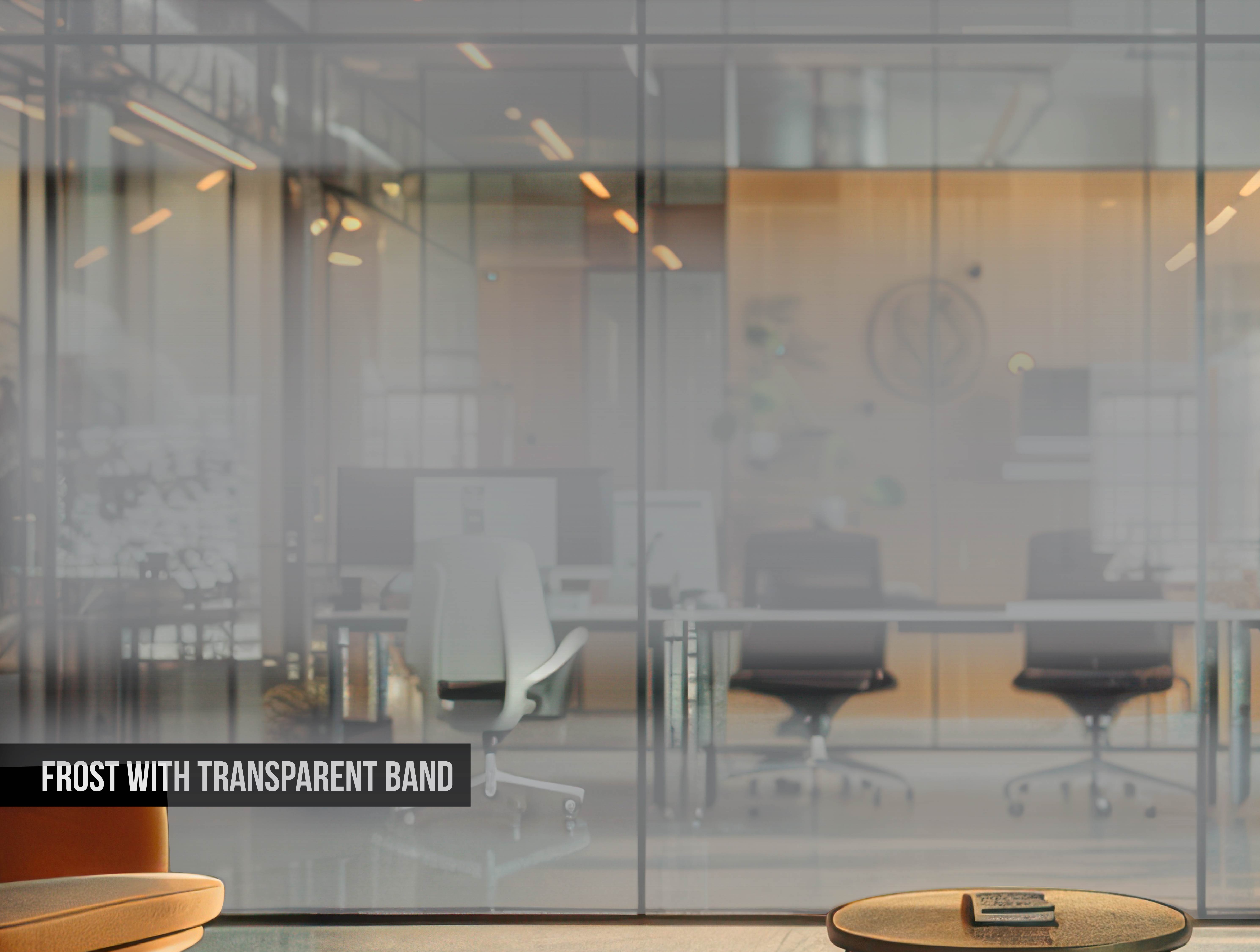 Frost with transparent band window film