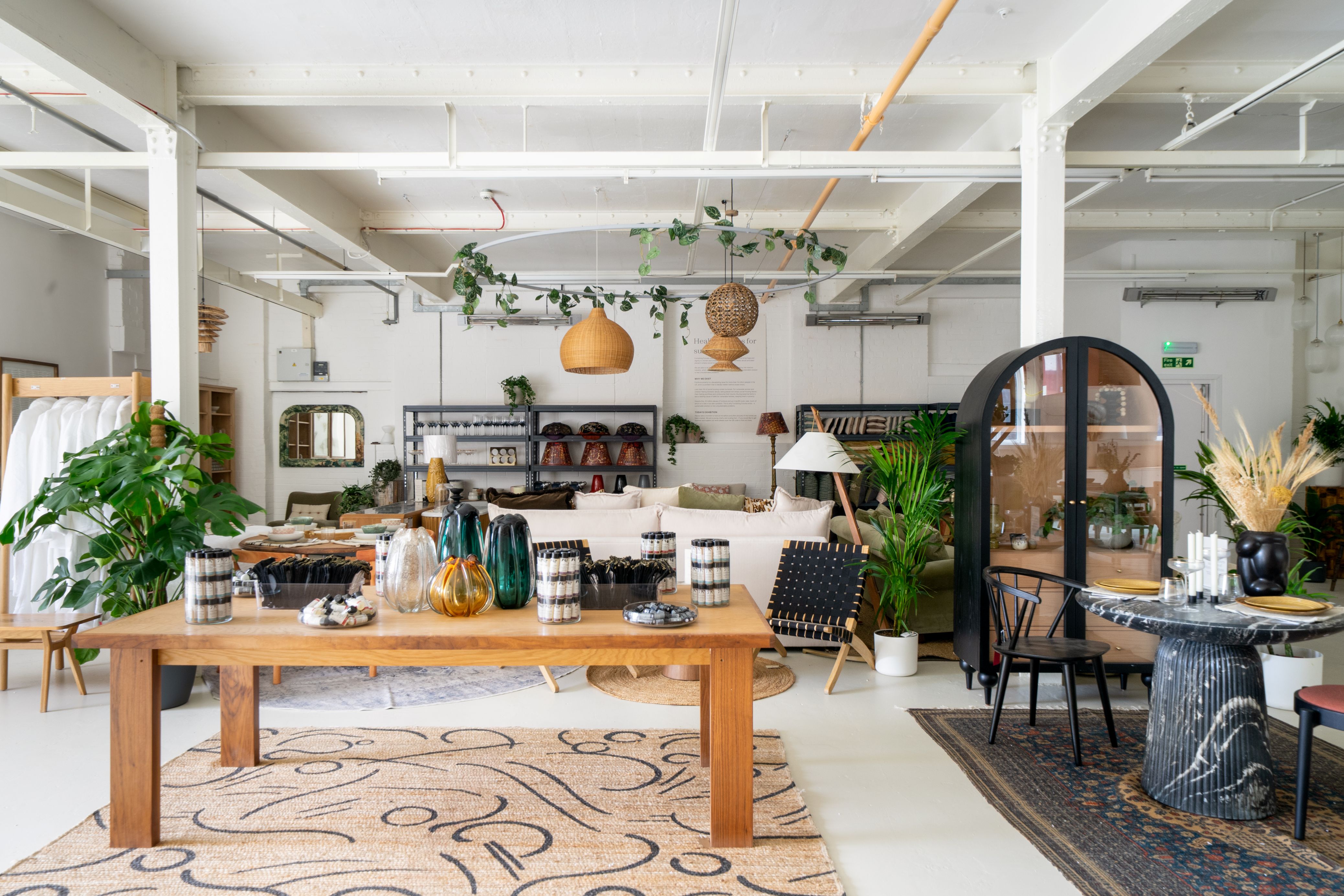 A beautiful space with furniture and homeware for sale. 