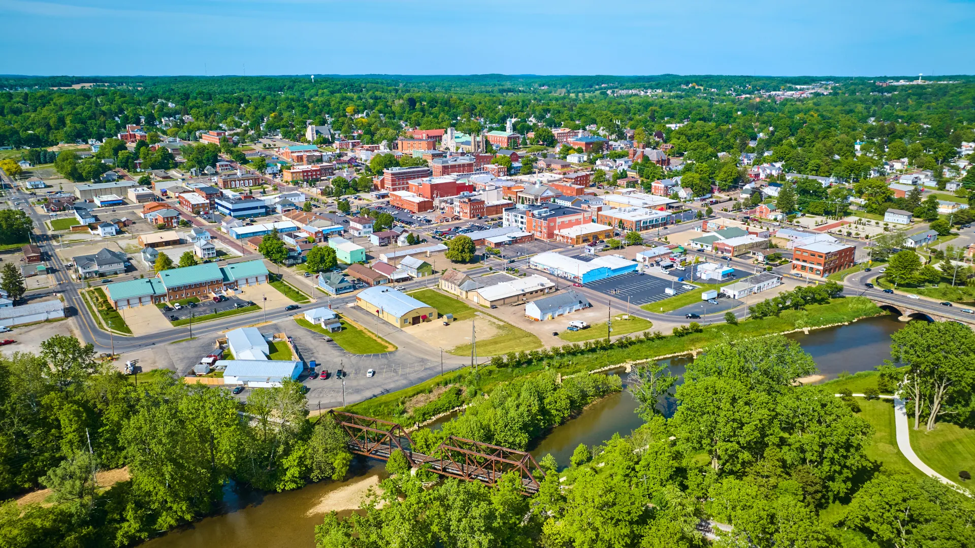 aerial view of Mt Vernon Ohio