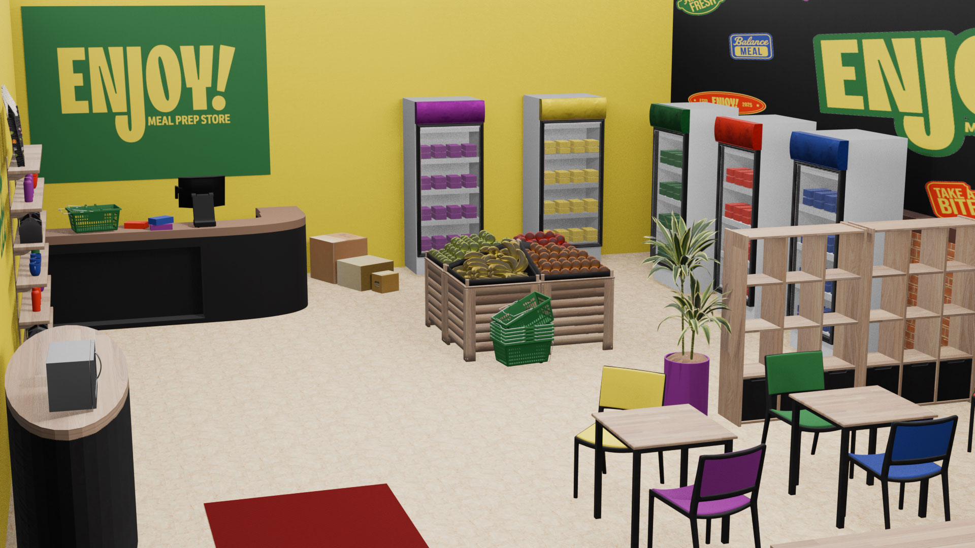 3D Mockup of meal prep store